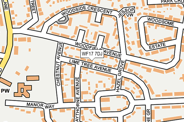 WF17 7DJ map - OS OpenMap – Local (Ordnance Survey)