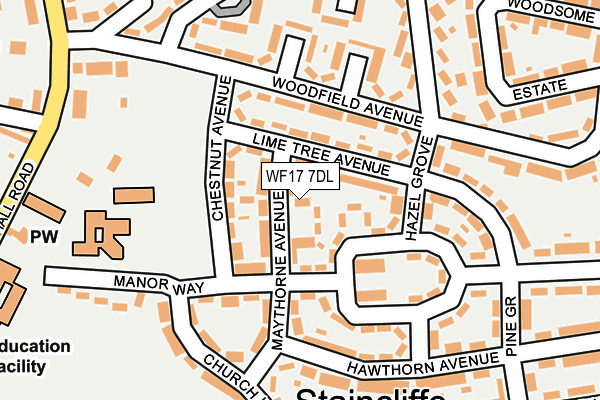 WF17 7DL map - OS OpenMap – Local (Ordnance Survey)