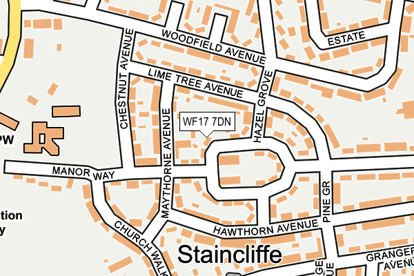 WF17 7DN map - OS OpenMap – Local (Ordnance Survey)