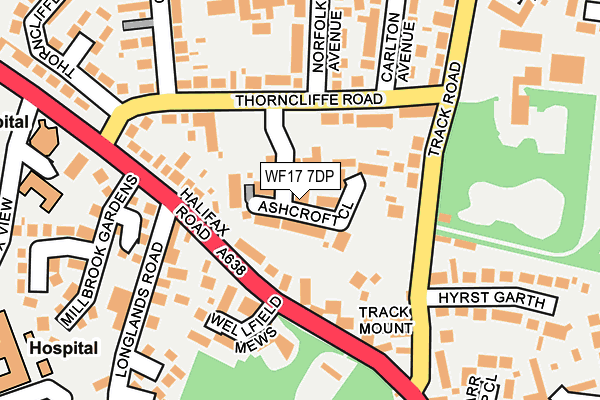 WF17 7DP map - OS OpenMap – Local (Ordnance Survey)