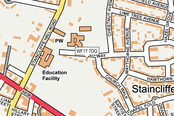 WF17 7DQ map - OS OpenMap – Local (Ordnance Survey)