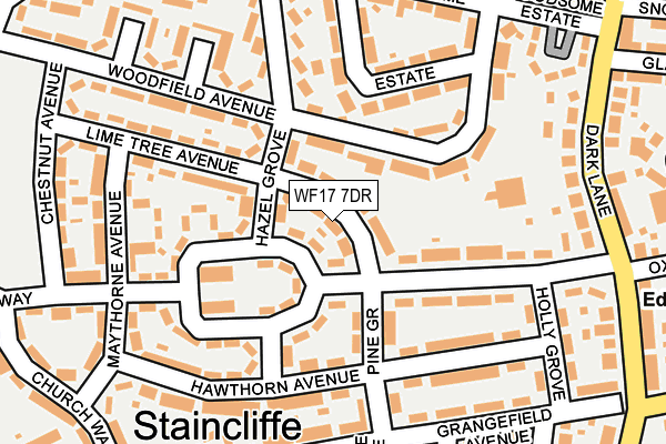 WF17 7DR map - OS OpenMap – Local (Ordnance Survey)