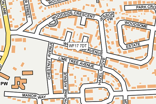 WF17 7DT map - OS OpenMap – Local (Ordnance Survey)
