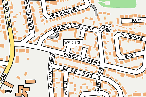 WF17 7DU map - OS OpenMap – Local (Ordnance Survey)