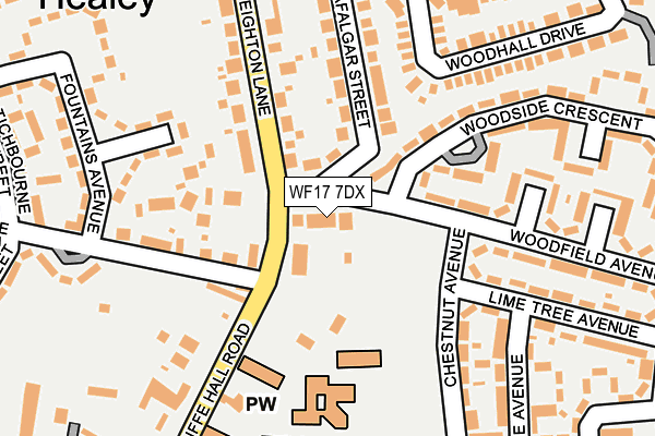 WF17 7DX map - OS OpenMap – Local (Ordnance Survey)