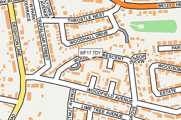 WF17 7DY map - OS OpenMap – Local (Ordnance Survey)