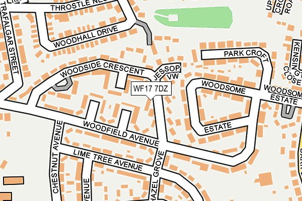 WF17 7DZ map - OS OpenMap – Local (Ordnance Survey)
