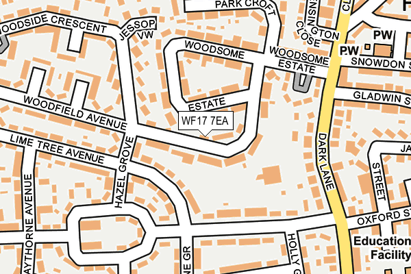 WF17 7EA map - OS OpenMap – Local (Ordnance Survey)