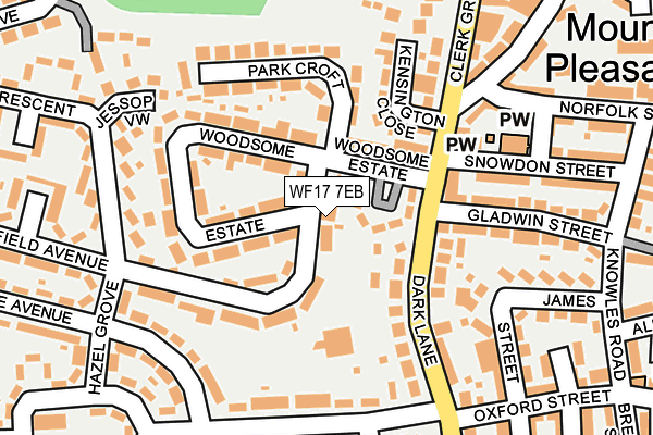 WF17 7EB map - OS OpenMap – Local (Ordnance Survey)