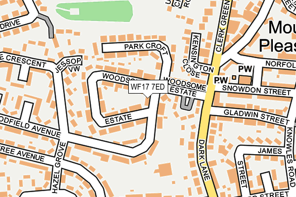 WF17 7ED map - OS OpenMap – Local (Ordnance Survey)
