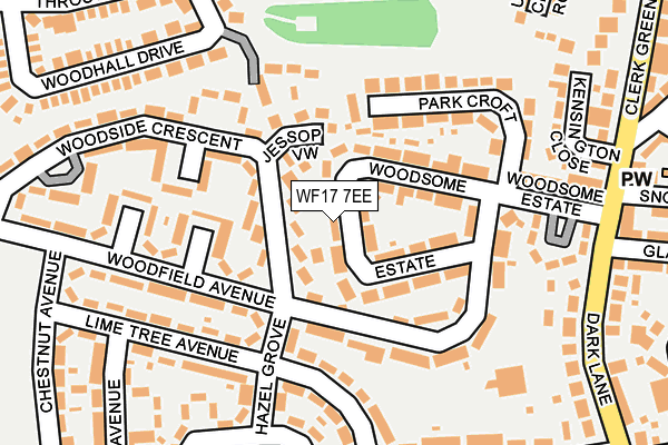 WF17 7EE map - OS OpenMap – Local (Ordnance Survey)