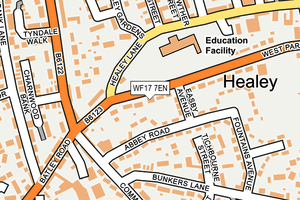 WF17 7EN map - OS OpenMap – Local (Ordnance Survey)