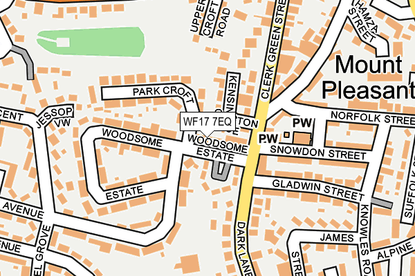 WF17 7EQ map - OS OpenMap – Local (Ordnance Survey)