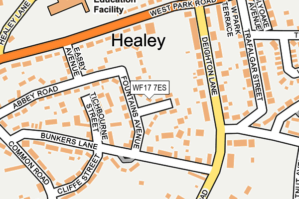 WF17 7ES map - OS OpenMap – Local (Ordnance Survey)