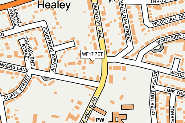 WF17 7ET map - OS OpenMap – Local (Ordnance Survey)