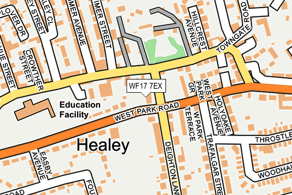 WF17 7EX map - OS OpenMap – Local (Ordnance Survey)