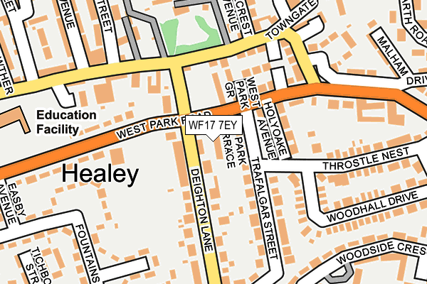 WF17 7EY map - OS OpenMap – Local (Ordnance Survey)