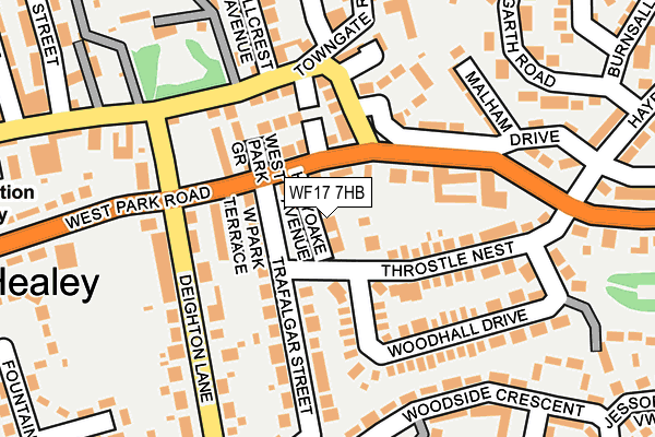 WF17 7HB map - OS OpenMap – Local (Ordnance Survey)