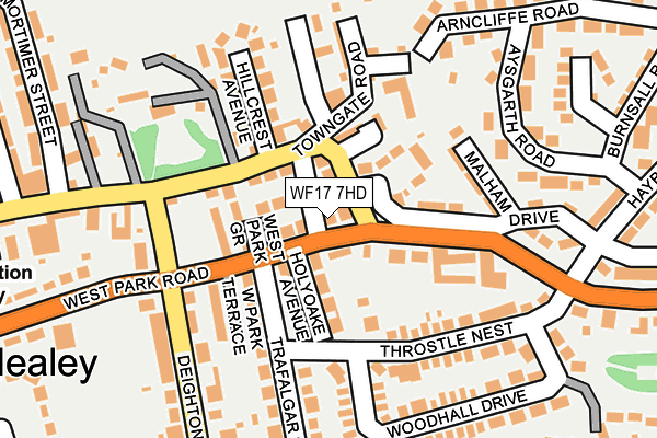 WF17 7HD map - OS OpenMap – Local (Ordnance Survey)