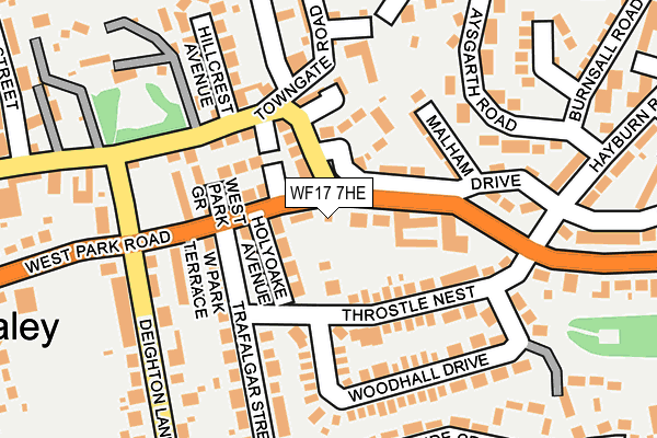 WF17 7HE map - OS OpenMap – Local (Ordnance Survey)