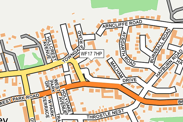 WF17 7HP map - OS OpenMap – Local (Ordnance Survey)