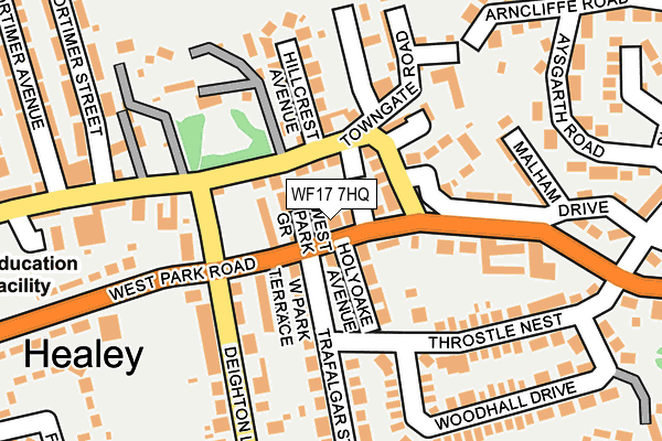 WF17 7HQ map - OS OpenMap – Local (Ordnance Survey)