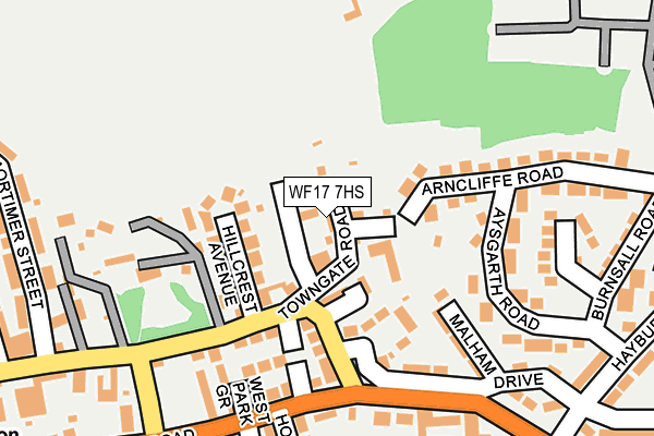 WF17 7HS map - OS OpenMap – Local (Ordnance Survey)