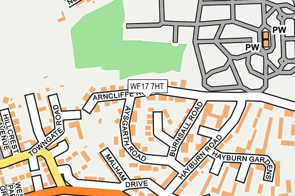 WF17 7HT map - OS OpenMap – Local (Ordnance Survey)