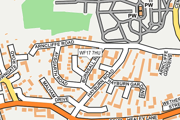WF17 7HU map - OS OpenMap – Local (Ordnance Survey)