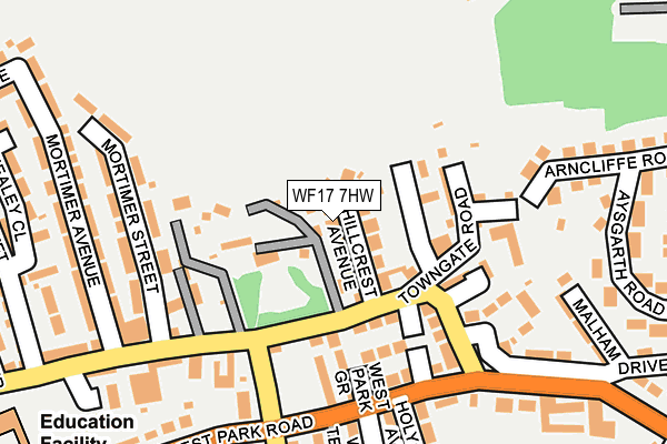 WF17 7HW map - OS OpenMap – Local (Ordnance Survey)