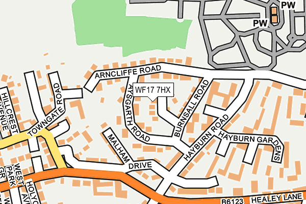 WF17 7HX map - OS OpenMap – Local (Ordnance Survey)