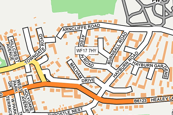 WF17 7HY map - OS OpenMap – Local (Ordnance Survey)
