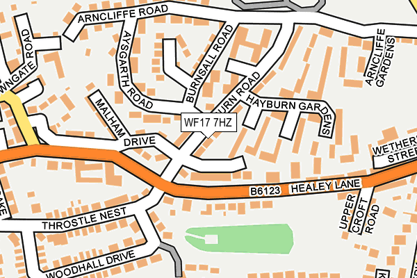 WF17 7HZ map - OS OpenMap – Local (Ordnance Survey)