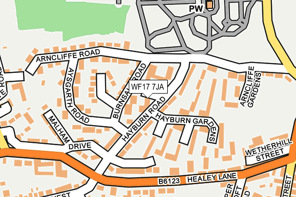 WF17 7JA map - OS OpenMap – Local (Ordnance Survey)