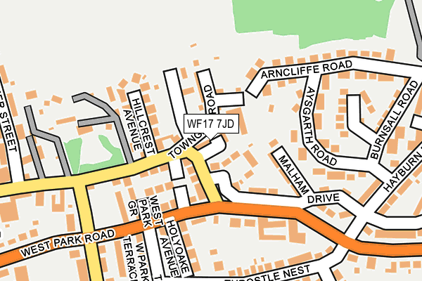 WF17 7JD map - OS OpenMap – Local (Ordnance Survey)