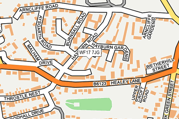 WF17 7JG map - OS OpenMap – Local (Ordnance Survey)