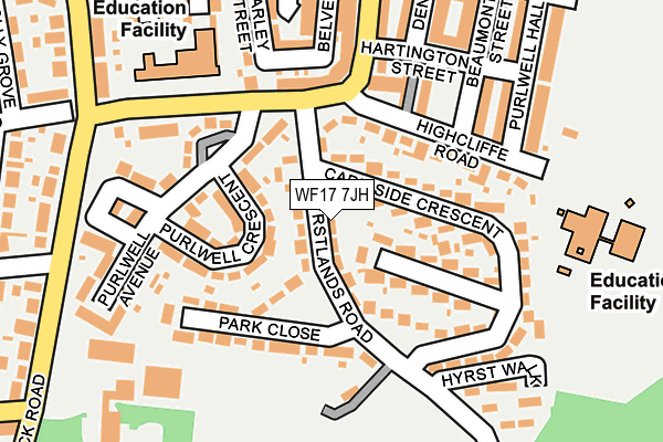 WF17 7JH map - OS OpenMap – Local (Ordnance Survey)