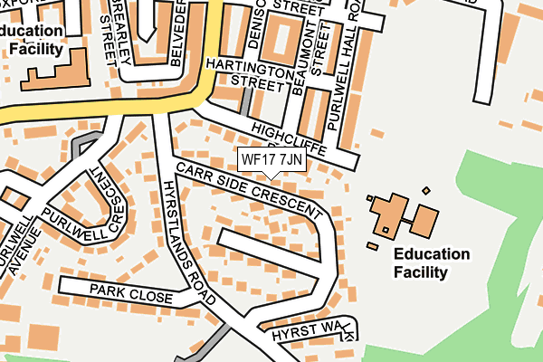 WF17 7JN map - OS OpenMap – Local (Ordnance Survey)