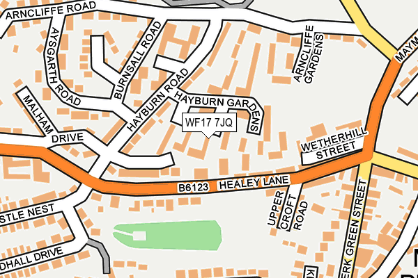 WF17 7JQ map - OS OpenMap – Local (Ordnance Survey)