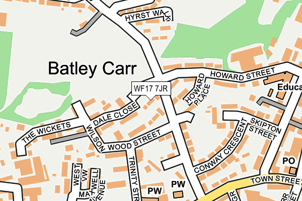 WF17 7JR map - OS OpenMap – Local (Ordnance Survey)
