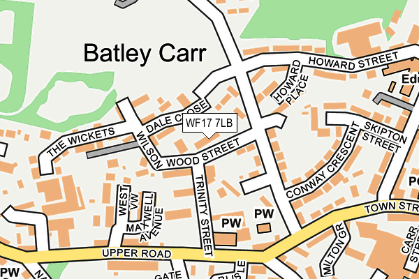 WF17 7LB map - OS OpenMap – Local (Ordnance Survey)