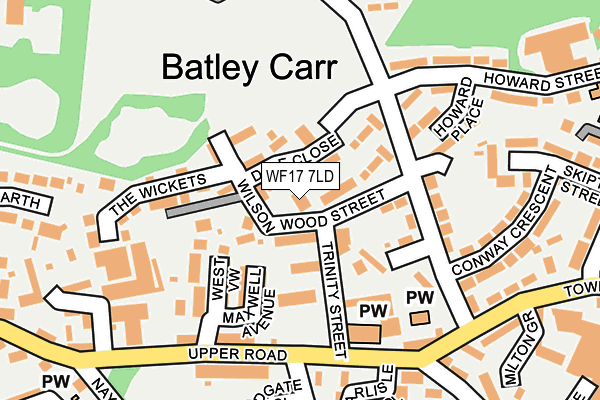 WF17 7LD map - OS OpenMap – Local (Ordnance Survey)