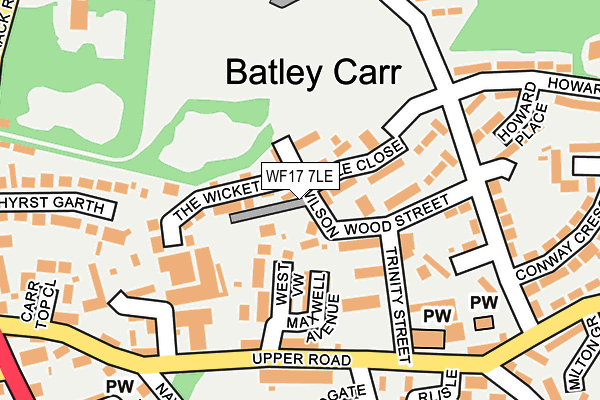 WF17 7LE map - OS OpenMap – Local (Ordnance Survey)