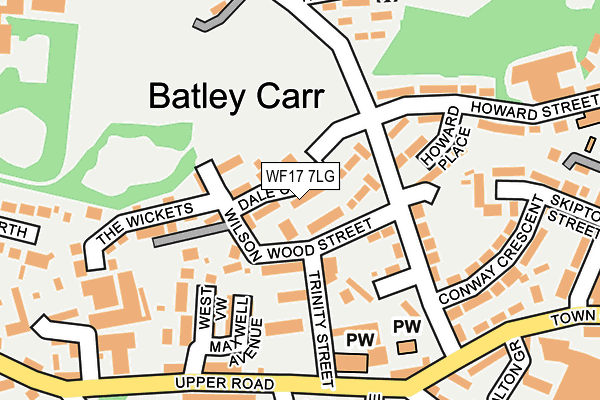 WF17 7LG map - OS OpenMap – Local (Ordnance Survey)