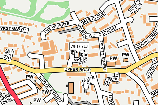 WF17 7LJ map - OS OpenMap – Local (Ordnance Survey)