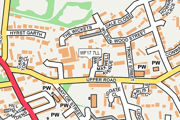 WF17 7LL map - OS OpenMap – Local (Ordnance Survey)