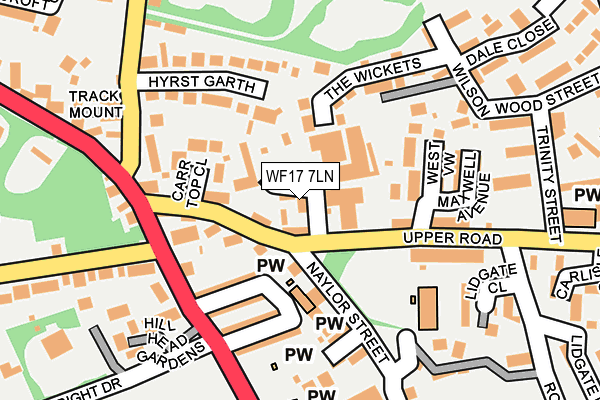 WF17 7LN map - OS OpenMap – Local (Ordnance Survey)
