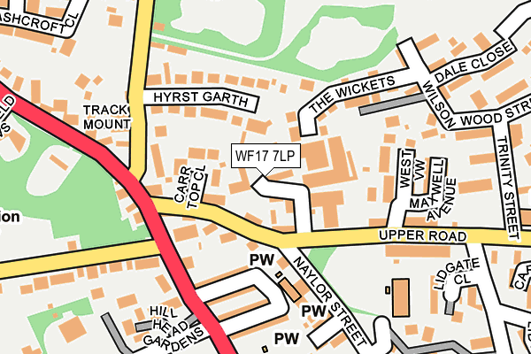 WF17 7LP map - OS OpenMap – Local (Ordnance Survey)