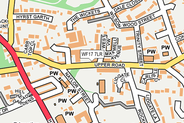 WF17 7LR map - OS OpenMap – Local (Ordnance Survey)