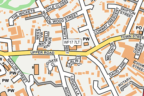 WF17 7LT map - OS OpenMap – Local (Ordnance Survey)